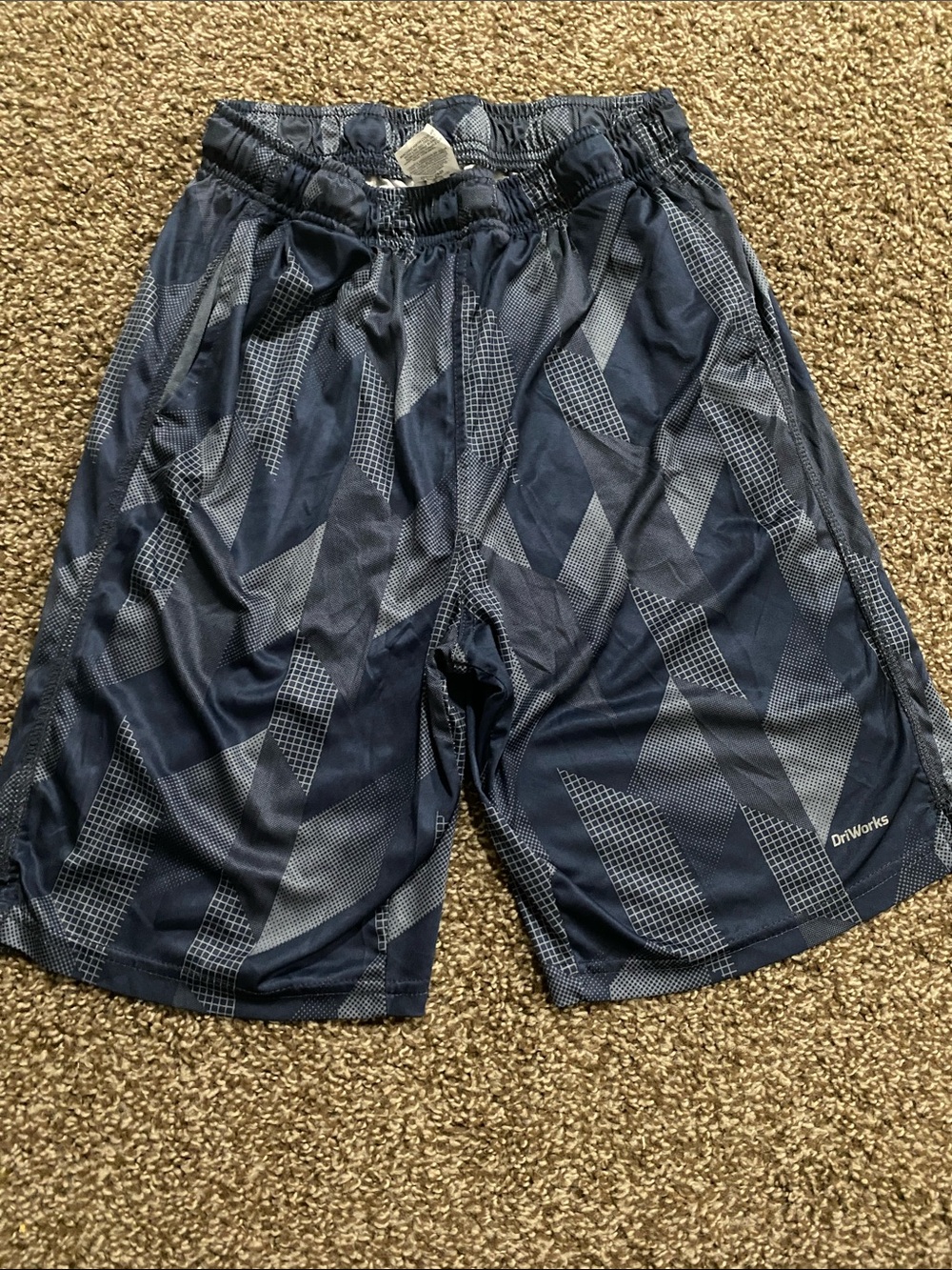 Men's Navy Geometric Athletic Shorts - DrIWorks